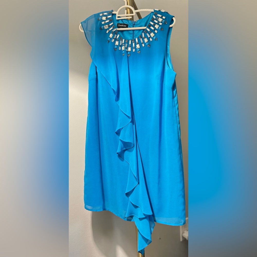 High collared sleeveless Bebe dress